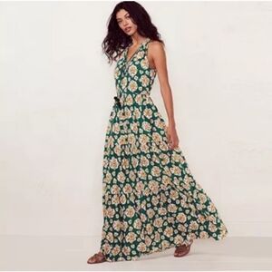 Lauren Conrad Green floral dress, size xs